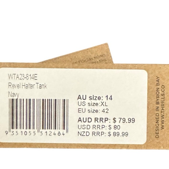 Thrills Revel Halter Tank Bikini Top nwt - Picture 6 of 6